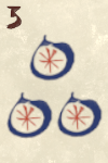Mahjong Tile with 3 dots