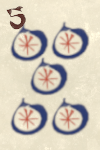 Mahjong Tile with 5 dots